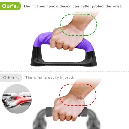 Kipika Push Up Bars, Pushup Stands With Thickened Soft Plastic Handle, Stable and Non-Slip Base, Pushup Handles Perfect for Floor Strength Training - color: F: Black & Purple