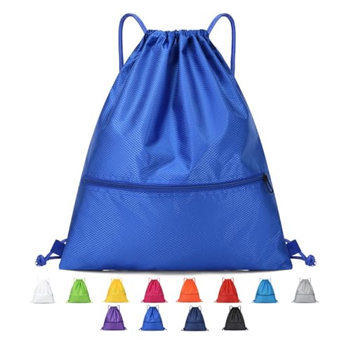 Drawstring Backpack Bag Sport Gym Sackpack-Large(Royal Blue) - color: Royal Blue