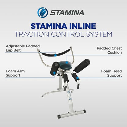 Stamina InLine Traction Control System, Back Pain Relief & Spine Decompression Machine - Stretching and Exercise Equipment for Home and Gym Workout - Portable Lower Body Fitness Stretcher