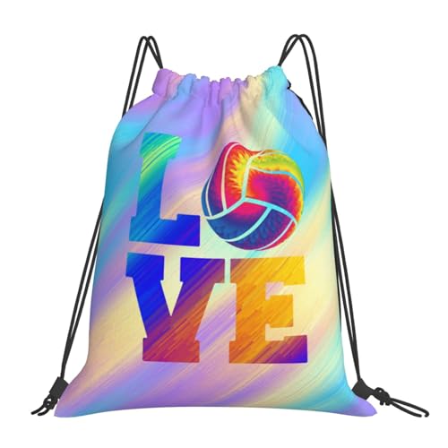 Love Volleyball Unisex Drawstring Backpack Bag Sport Gym Travel Swim Sackpack - color: Love Volleyball4