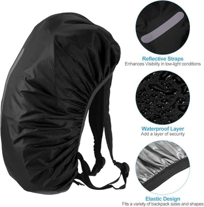 Waterproof Backpack Rain Cover,Reflective Strip Protective Cover For Outdoor Night Activities,Dust And Rain Protection(Green)