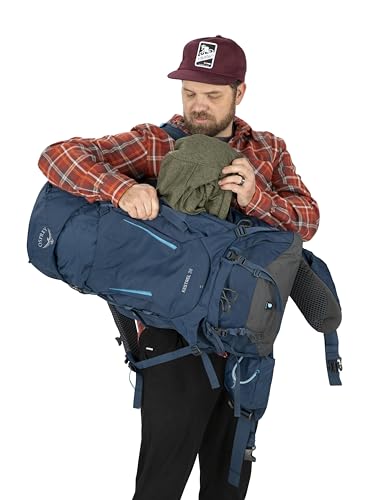Osprey Kestrel 38L Men's Backpacking Backpack - Hiking & Camping Bag with Waterproof Raincover, Moss Green, Small/Medium - color: Moss Green, size: Small-Medium