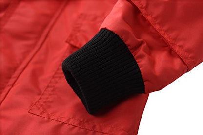 M2C Boys Girls Hooded Cotton Lined Rain Jacket Light Windbreaker - color: Red, size: 4T