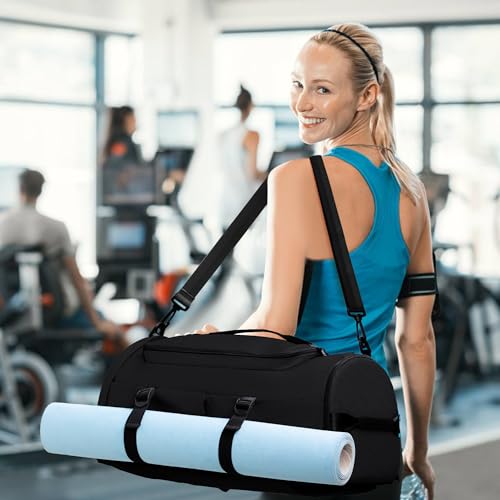 MIYCOO Gym Bag for Men Women with Shoes Compartment - Duffle Bag, Travel Backpack, Sports Backpack, Weekender Overnight Bag with Wet Pocket - Grey - color: Grey -Style2