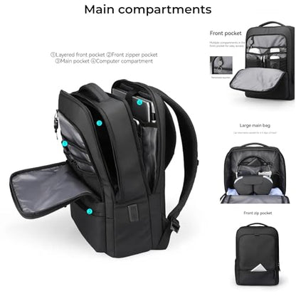 TREKON Business Laptop Backpack, Water-Resistant, USB Charging Port, Multiple Organization Pockets, Fits 15.6" Laptop, College, Travel & Work Bag