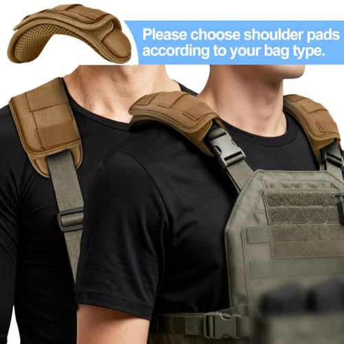 ZINMARK 2Pcs Tactical Shoulder Pad, Ultra-Thick Comfort Cushion for Vest Straps, Backpacks, Breathable & Shock-Absorbing,Khaki - color: Khaki
