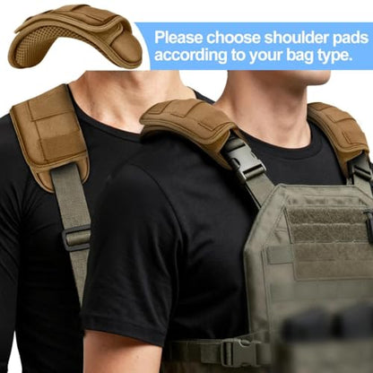 ZINMARK 2Pcs Tactical Shoulder Pad, Ultra-Thick Comfort Cushion for Vest Straps, Backpacks, Breathable & Shock-Absorbing,Khaki - color: Khaki