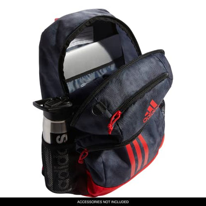 adidas Young BTS Creator 2 Backpack DISCONTINUED - color: Stone Wash Carbon/Vivid Red