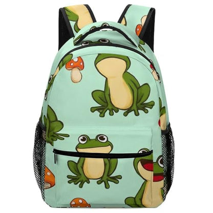 Mens Travel Backpack with Adjustable Shoulder Strap Causal Book Bags Cute Frog Mushroom Hiking Daypack for Travel Office Beach - color: Color(532)