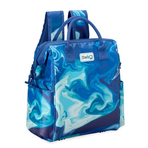 Swig Life Packi Backpack Cooler, Insulated Cooler, Waterproof Beach Bag, 24 Cans, Lightweight Insulated Coolers - color: Blue Lagoon