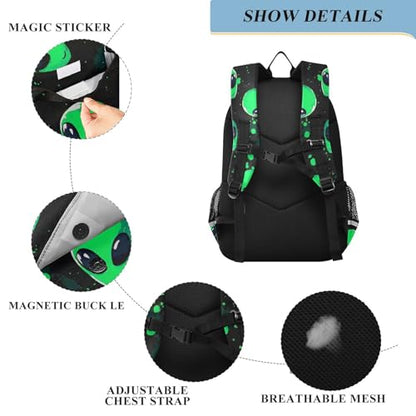 ALAZA Alien Space Doodle Fun Laptop Backpack Purse for Women Men Travel Bag Casual Daypack with Compartment & Multiple Pockets - color: Alien