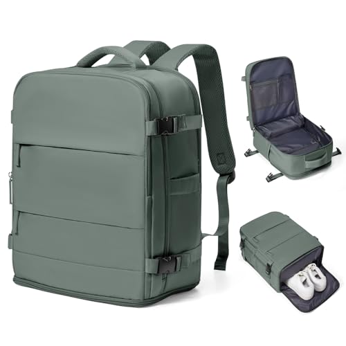 coowoz Travel Backpack Carry On for Women Man Gym Backpack with Laptop Compartment Mochila de Viaje Teacher Personal Item Backpacks Rucksack Airplane Accessories Must Haves Olive Green Small - color: Olive Green, size: 20l