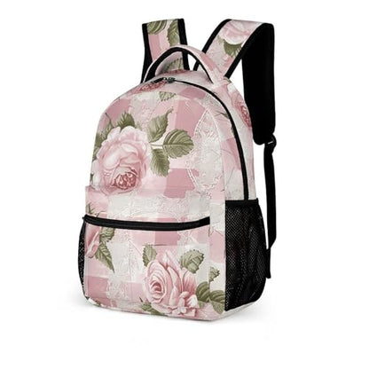 Peach Retro Pattern Backpack Large Capacity Bookbag Lightweight Schoolbag Travel Bag for Men & Women - color: Peach Retro Pattern