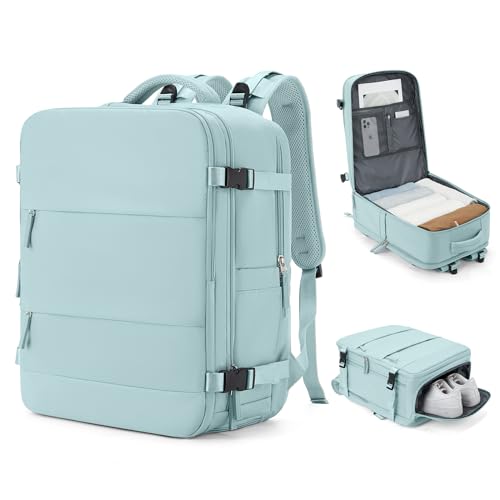 coowoz Large Travel Backpack Carry On for Women Man Gym Backpacks with Laptop Compartment Mochila de Viaje Teacher Personal Item Backpack Rucksack Airplane Accessories Must Haves Blue - color: Blue, size: 33l