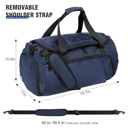 Gym Bag for Men Women With Shoe Compartment & Wet PocketWater Resistant Sports Gym Bag 、shoulder bag、messenger bag Carry On Duffel Bag forWeekend Overnight Traveling (blue) - color: blue