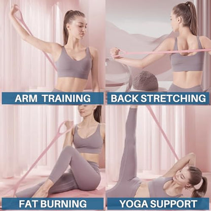 LEZER Figure 8 Resistance Band, Fitness Elastic Rope, Execrise Workout for Arm, Back, Chest and Shoulder, Yoga, Pilates, Stretching, Physical Therapy Equipment - style: Blue；20 lbs