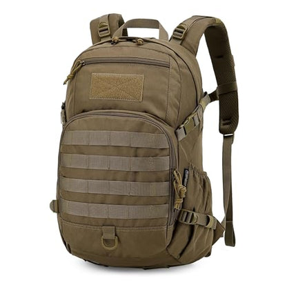 Mardingtop Small Tactical Backpack,Molle Hiking Backpack for Backpacking,Cycling and Biking,15L/25L Backpack - color: Khaki, size: 25L