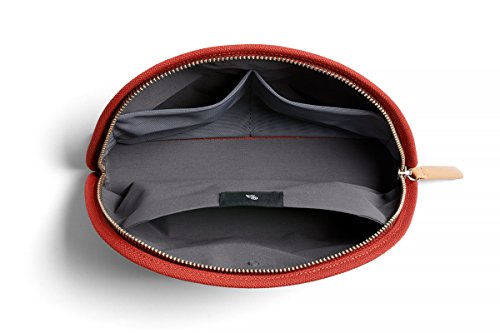 Bellroy Classic Pouch, Everyday kit, Leather and Woven Fabric (pens, Cables, Cosmetics, Personal Items) - color: Red Ochre