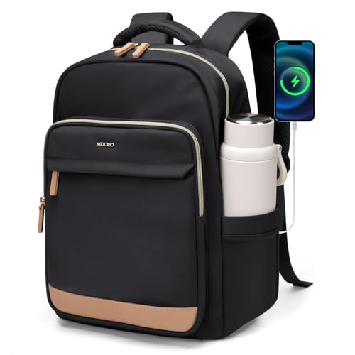 MDODO Laptop Backpack for Women,Travel Backpack with Laptop Compartment,Casual Daypack College Bookbag Computer Work Backpack, Black - color: Black-1 Pcs