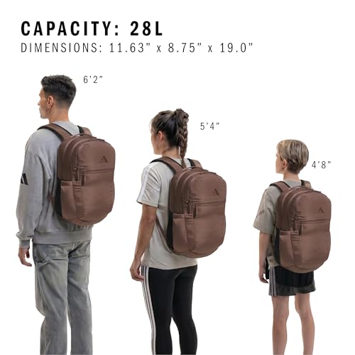 adidas PHNM Backpack for Laptop, School and Travel, 28L - color: Earth Strata Brown/Black