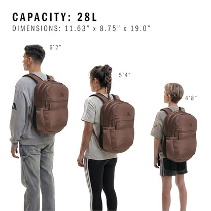 adidas PHNM Backpack for Laptop, School and Travel, 28L - color: Earth Strata Brown/Black
