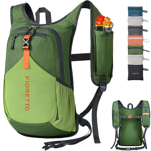 FIORETTO 20L Hiking Backpack for Women Men Mini Packable Backpack Lightweight Small Daypack for Camping Travel Outdoor, Green - color: Green, size: 20l