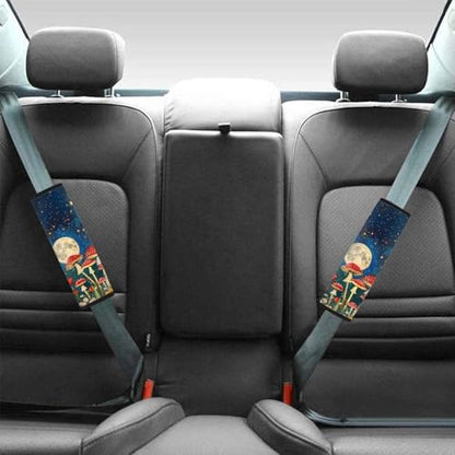 Forchrinse Red Mushroom Starry Night Car Seat Belt Cover Pad for Women Men Soft Auto Seatbelt Shoulder Pads 2 Pack - color: Red Mushroom Starry Night