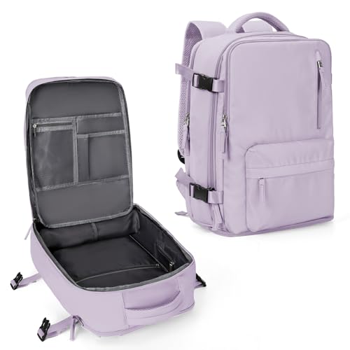 WONHOX Large Travel Backpack Women, Carry On Backpack,Hiking Laptop Backpack Waterproof Outdoor Sports Rucksack Casual Daypack (Purple) - color: A24-purple, size: Large