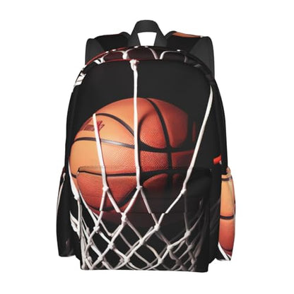 Basketball Travel Backpack for Men Women 15.6 inch Laptop Backpack Casual Daypack for Weekender - color: Basketball
