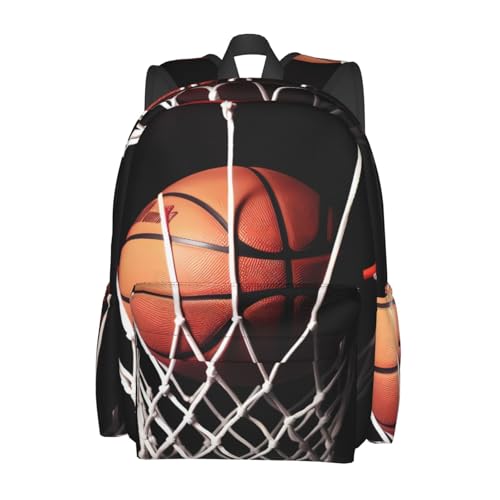 Basketball Travel Backpack for Men Women 15.6 inch Laptop Backpack Casual Daypack for Weekender - color: Basketball