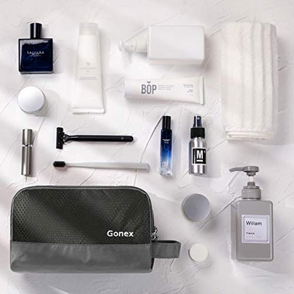 Gonex Travel Toiletry Bag Nylon, Shaving Bag Toiletry Organizer Gray - color: Gray