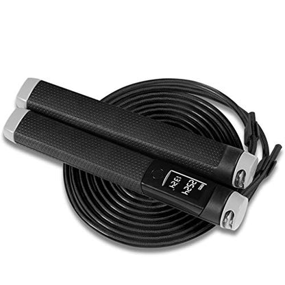 Jump Rope Digital Counter for Indoor/Outdoor Fitness Training Boxing Adjustable Calorie Skipping Workout