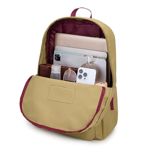Montana West Backpack for Women Men 2 PCS Lightweight College Bookbags Casual Daypack Backpacks for Commute & Travel - color: Black & Khaki