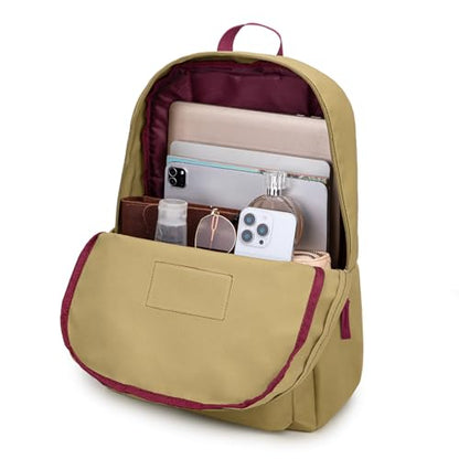 Montana West Backpack for Women Men 2 PCS Lightweight College Bookbags Casual Daypack Backpacks for Commute & Travel - color: Black & Khaki