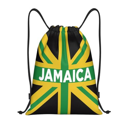 Jamaican Flag Jamaica Drawstring Bags Backpack Bag Sport Gym Sack String Bag Yoga Dance Travel Bag For Men Women - color: Black44