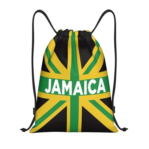 Jamaican Flag Jamaica Drawstring Bags Backpack Bag Sport Gym Sack String Bag Yoga Dance Travel Bag For Men Women - color: Black44