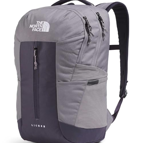 The North Face Lichen Daypack - Everyday Commuter Backpack, Laptop Sleeve, Water Bottle Pockets, Center Front Pouch, Transcendent Grey/Endless Dusk, One Size - color: Transcendent Grey/Endless Dusk