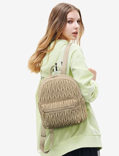 LOVEVOOK Backpack for Women Light Weight Waterproof Backpack Purses Daily Backpack… | Light Weight - color: Quilted Khaki
