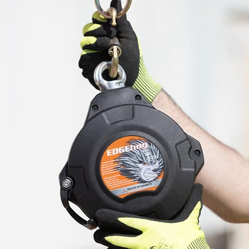 Malta Dynamics Edgehog Self Retracting Lifeline – 50’ Leading Edge Fall Protection Yoyo Cable, Class 2 Retractable Lanyard with Quick-Action Brake, OSHA and ANSI Compliant Safety Lanyard - size: 50 Foot