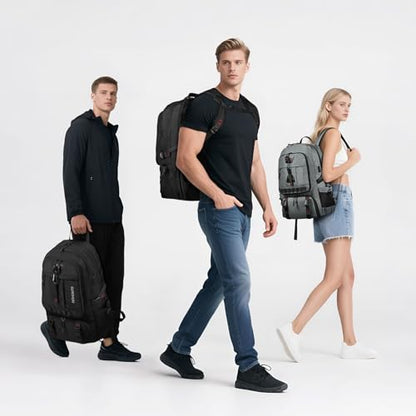 Travel Backpack 45L TSA Approved Carry on Backpack with Shoe Compartment & Wet/Dry Separation, Laptop Bag Fits 18.4 Inch Computer, Water Resistant Backpack for Men Women, Black - color: Expandable Black