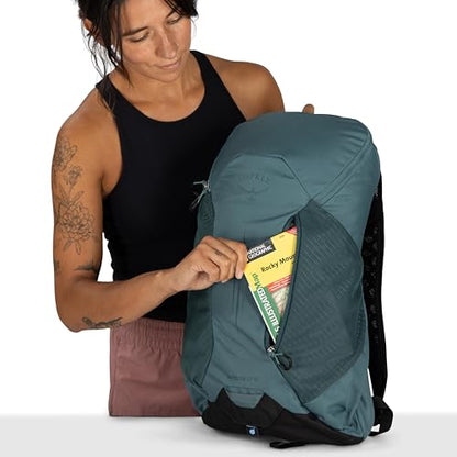 Osprey Hikelite LT 16L Hiking Backpack - Lightweight Travel Daypack with Rain Cover for Men and Women, Tundra Green - color: Tundra Green, style: 16l