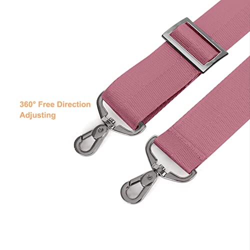 MOSISO 56 inch Shoulder Strap, Adjustable Thick Soft Universal Replacement Non-Slip Fit Padded with Metal Swivel Hooks for Laptop Shoulder Bag/Laptop Messenger Bag/Crossbody Bag, Dusty Rose - color: Dusty Rose