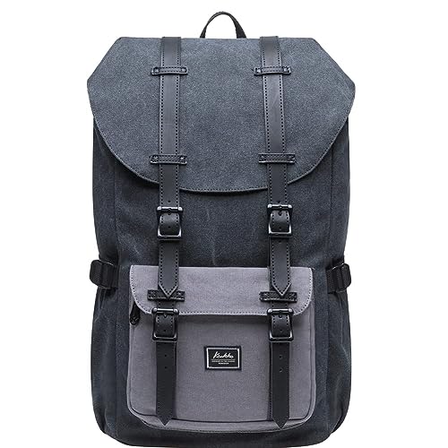 KAUKKO Laptop Outdoor Backpack Traveling Daypack Hiking Rucksack Large Capacity Bag Fits 15.6" (E5-1BG-NEW) - color: 5-1-blackgrey-new