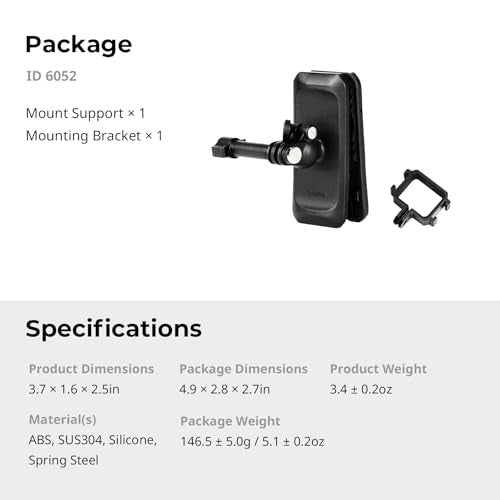 SMALLRIG Magnetic Backpack Strap Clip Mount for DJI Osmo Pocket 4 3/Action 6/5 Pro/4/Nano, for GoPro Hero 13/12/11, for Insta360 X5/4/3/Ace Pro 2, with Ball Head Adapter Base Mantis Hook - 6052 - style: Clip Mount (for Pocket 4/3)