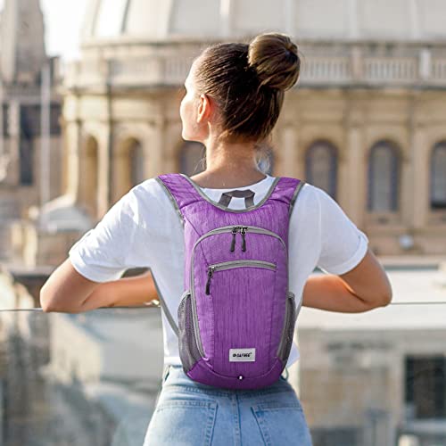 G4Free 10L/15L Hiking Backpack Lightweight Packable Hiking Daypack Small Travel Outdoor Foldable Shoulder Bag - color: Purple, size: 10L