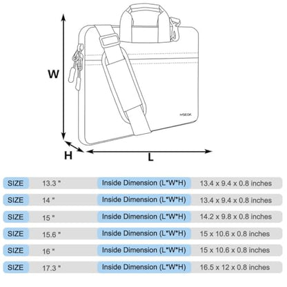Hseok Laptop Case 15.6 inch Shoulder Bag with Strap,Black - color: Black, size: 15.6"