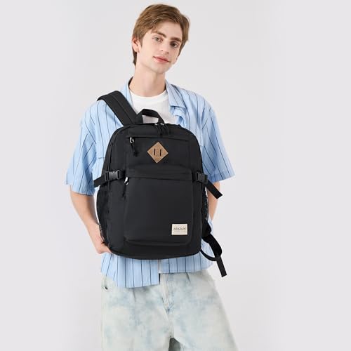 abshoo 32L Backpack for School College Bookbag Middle High School Backpacks Casual Daypack Travel Backpack (Black) - color: Black
