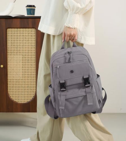 Backpack Purse for Women Small Backpack Nylon Travel Backpack - color: Grey