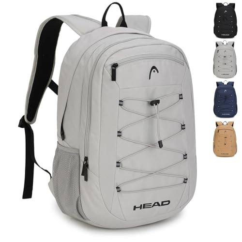 HEAD 30L Waterproof Drone String Travel Backpack for Men, Lightweight Laptop Backpack Fits 15.6 inch Notebook, Casual Daypack Carry On Backpack for College/Gym/Outdoor/Daily Use/Commute, TSA Friendly - color: Grey