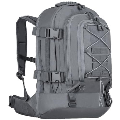 Miramrax Tactical Backpack Military Hiking Daypack - Molle Backpack for Men 3 Day Assault Pack Bug Out Bag for Camping (Grey) - color: Grey